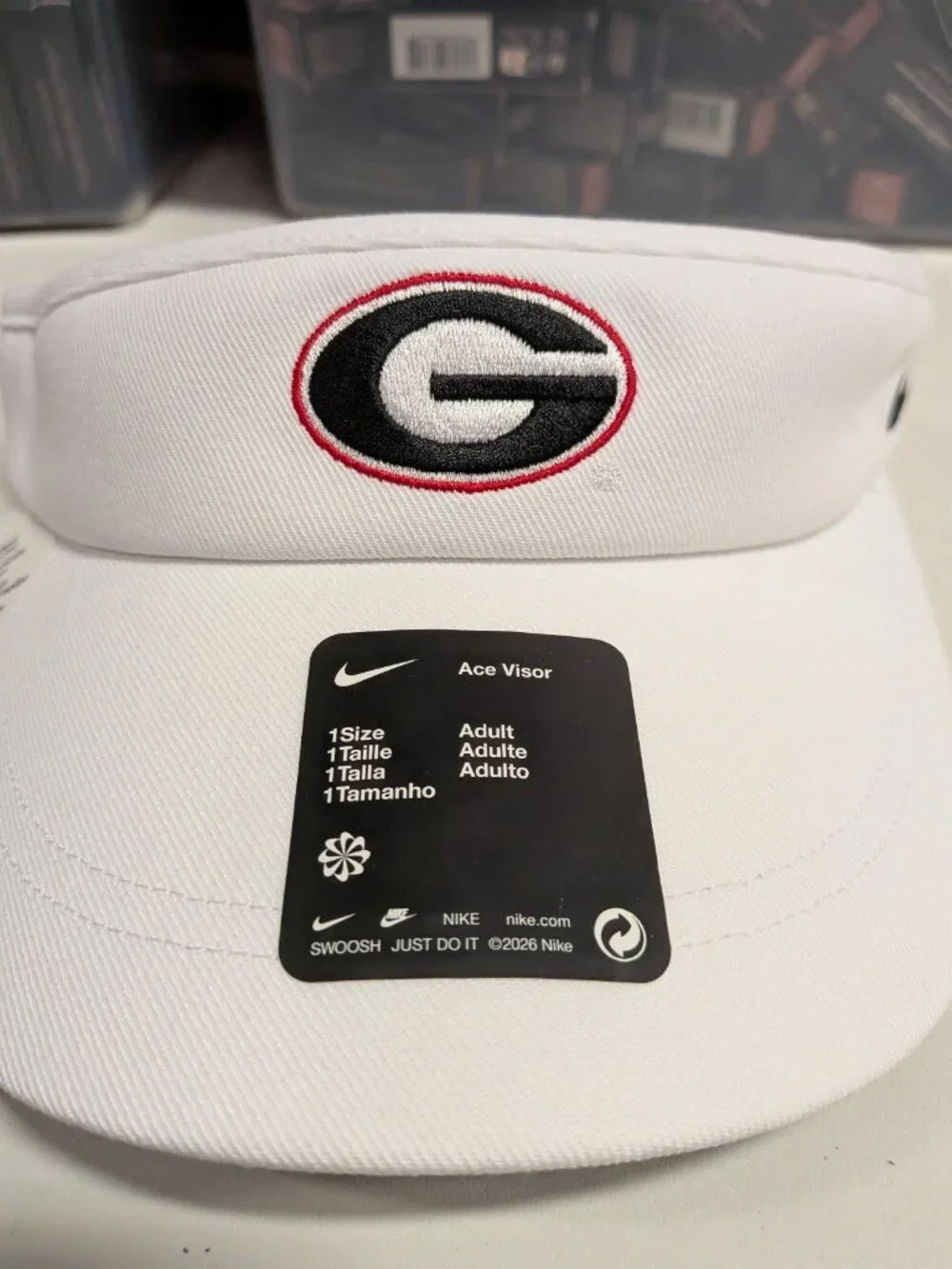 Georgia Bulldogs Nike Ace Visor Adult White